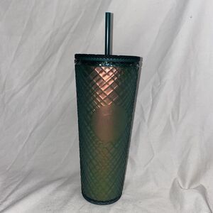 Starbucks Holiday Emerald Green Cross Venti 24oz  Tumbler Cup Xmas 2021 New